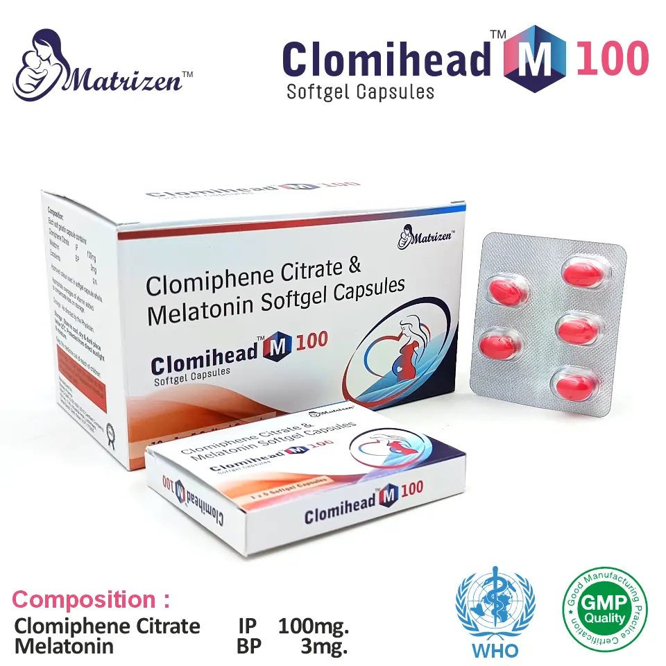 Clomiphene  + Melatonin  Capsule at the best price in PCD Pharma Franchise for Fertility Support, Sleep Aid, and Sleep Disorders.